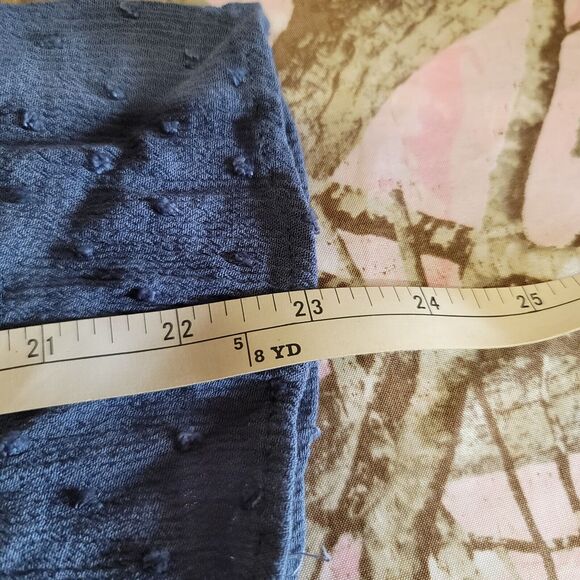 Easel Blue Swiss Dot Balloon Sleeve Blouse Womens Size M - Picture 6 of 11